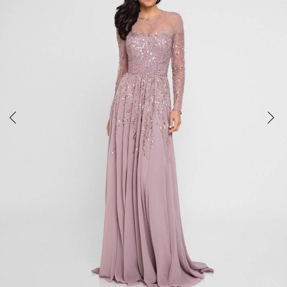 Terani Couture long sleeve dress. 1811M6551.